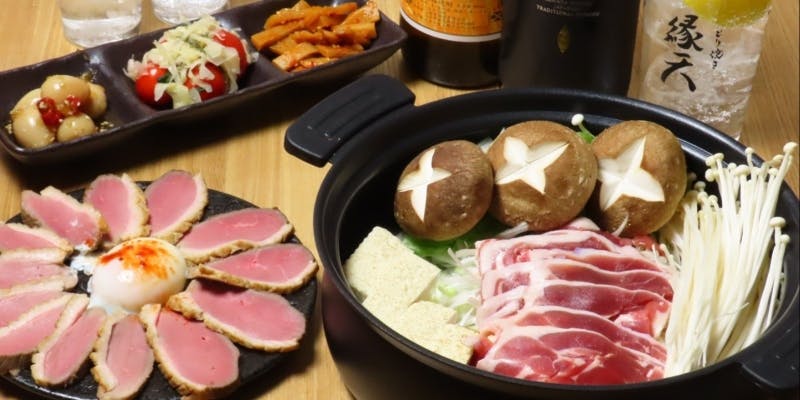 【忘年会席】幸手鴨のすき焼き会席　飲み放題付き