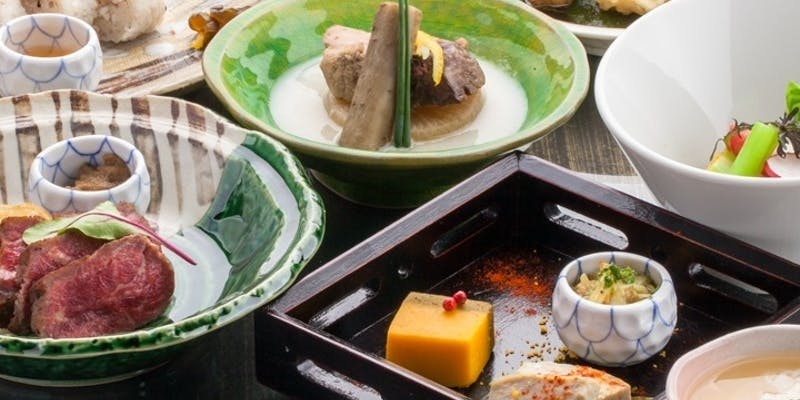 【会席コース 全12品】四季のお造り、雪室熟成国産牛ステーキ、海老とカレイの天麩羅など