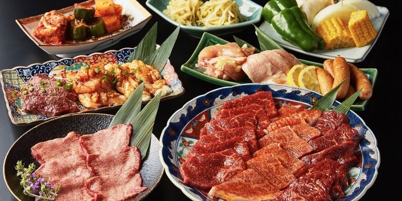 【秀コース】上カルビにハラミ・デザートが付いた全15品会席