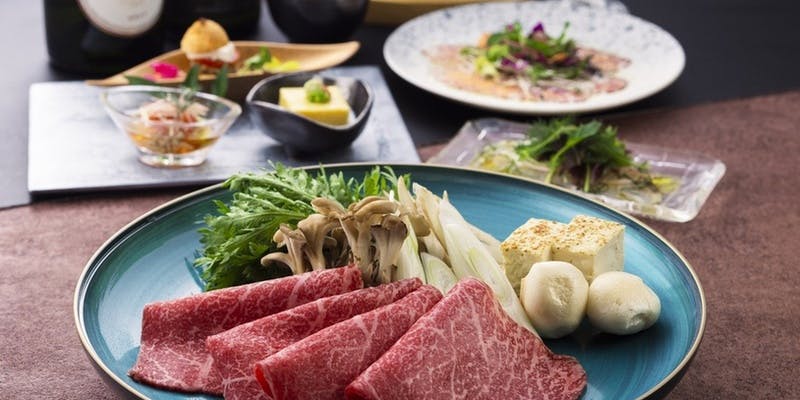 【すき焼き 堪能コース】　福　～ふく～　国産黒毛和牛もも・サーロイン　食べ比べ