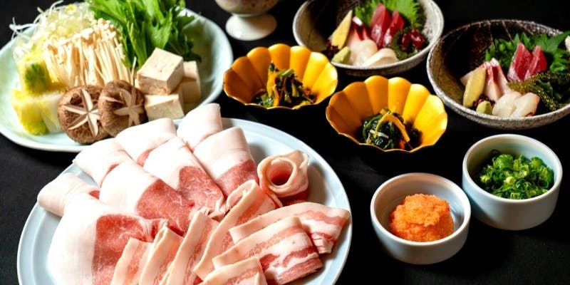 【やんばる島豚 あぐーしゃぶしゃぶセット】全6品（個室確約）