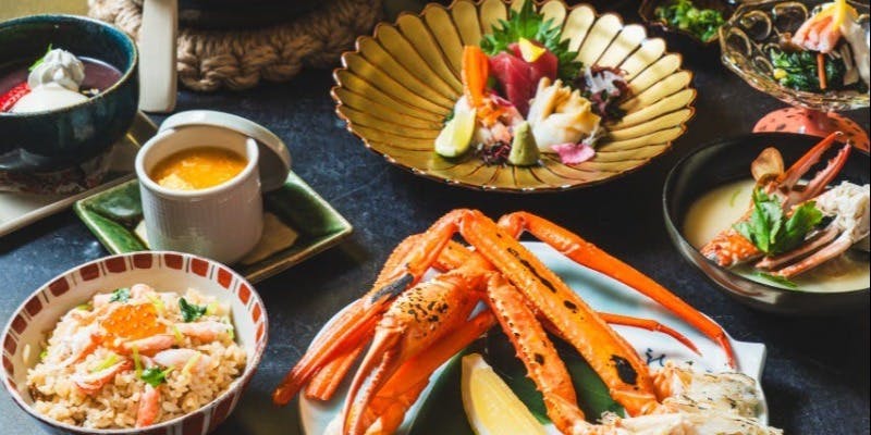 蟹尽くし会席＋ワンドリンク付き