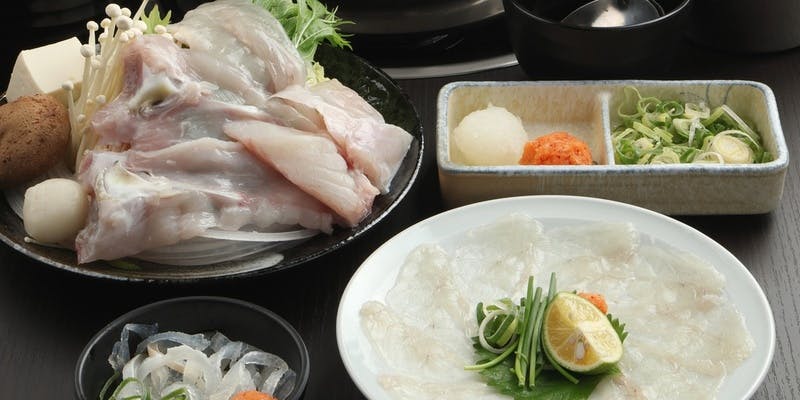 【満足ふぐコース】王道てっちり・てっさなどふぐ尽くし全7品＋2時間飲み放題付き（完全個室確約）