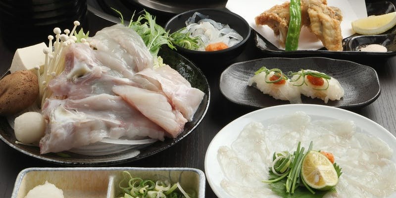 【輝】泳ぎぶつ切り大あらのてっちり・ふぐしゃぶで贅沢に全7品（完全個室確約）
