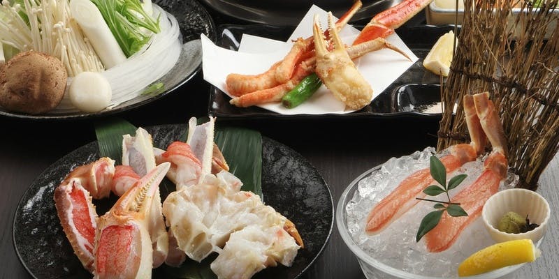 【彩】かにちり・かに刺しなど蟹尽くしの全6品コース（完全個室確約）