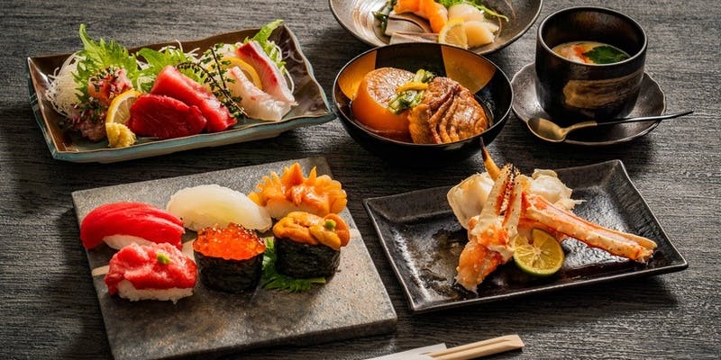 本鮪頭肉堪能コース　先出し・蒸し物・刺身・煮物付