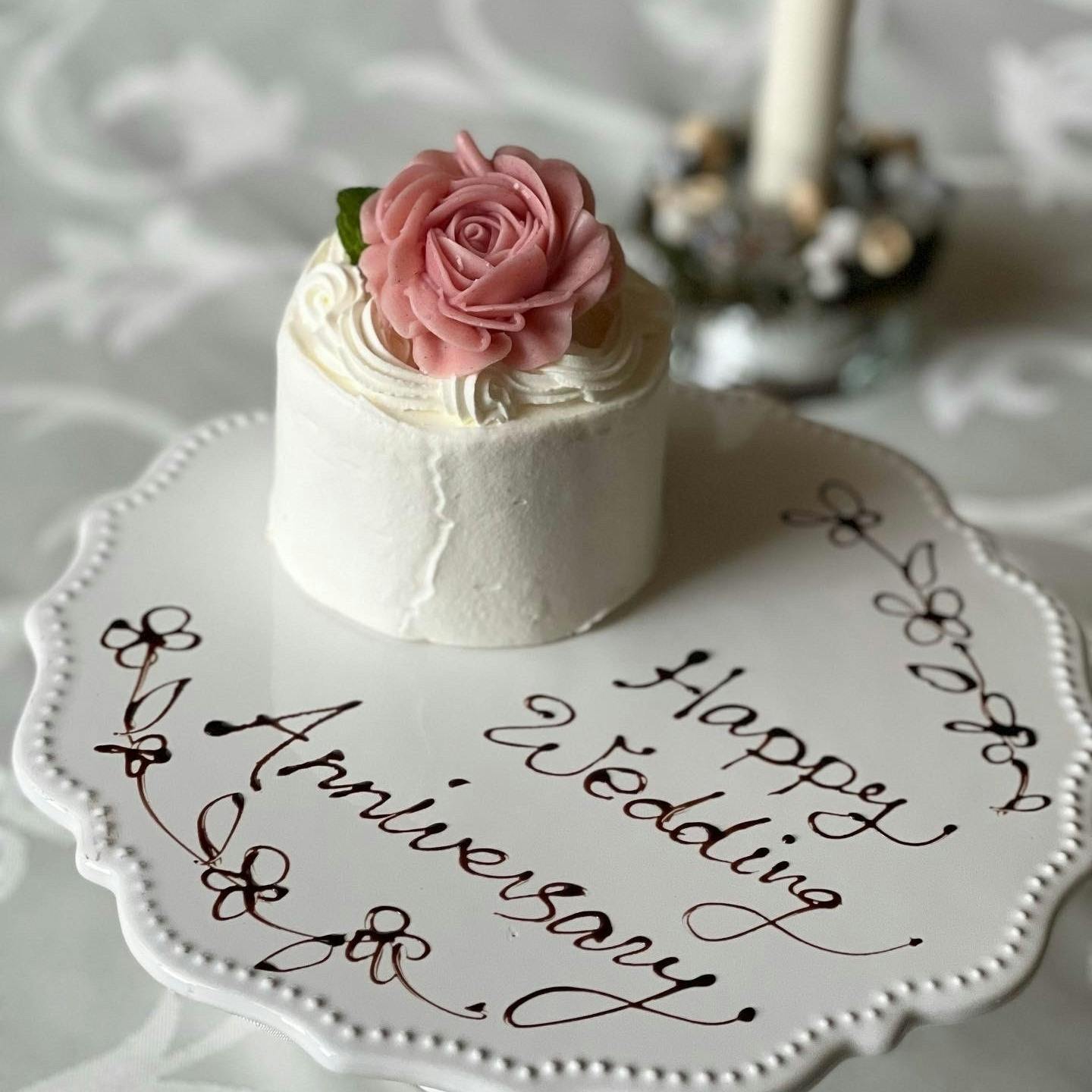 特製フラワーケーキでお祝い