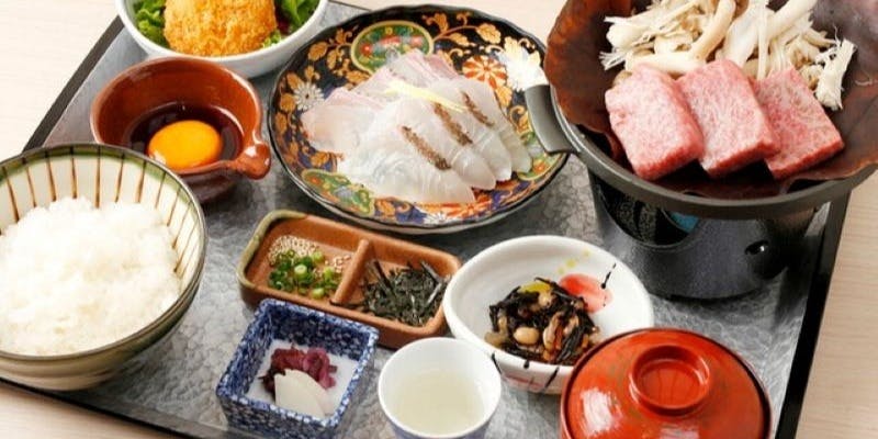 【おさけと名物】宇和島流鯛めし膳と伊賀牛陶板焼き