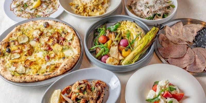 【VICOLO COURSE】お薦め前菜・定番ピッツア 2種・自家製パスタ・メイン・ドルチェ