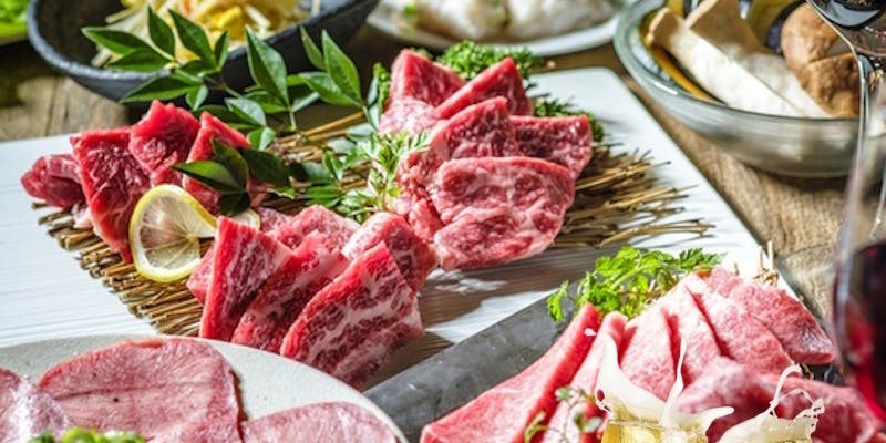 【KobeBeef】焼肉【神戸牛＆村田牛コース】全13品 ＋180分飲み放題付き