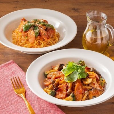 生パスタと相性抜群のこだわり本格ソース。