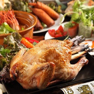 若鳥の丸焼きコースで贅沢な宴会を
