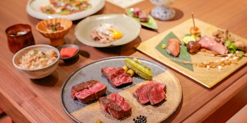 【肉づくしコース】花乃牛の様々な部位や和牛ブレザオラ・すき焼きなど 食べ比べをお楽しみいただけます。