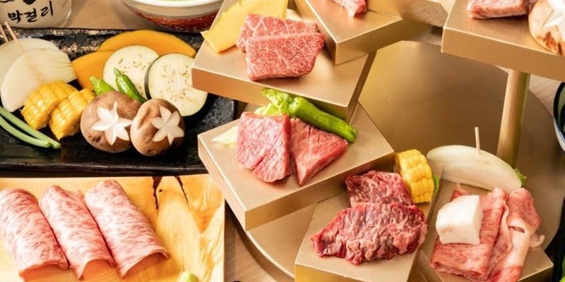 【神コース】一牛名物神戸牛8段盛り＆極上和牛握り寿司等を満喫（全16品）