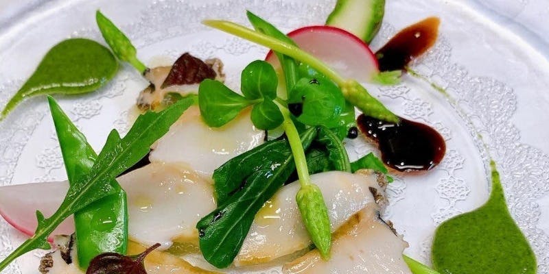 ランチ　オードブルに三陸アワビ…