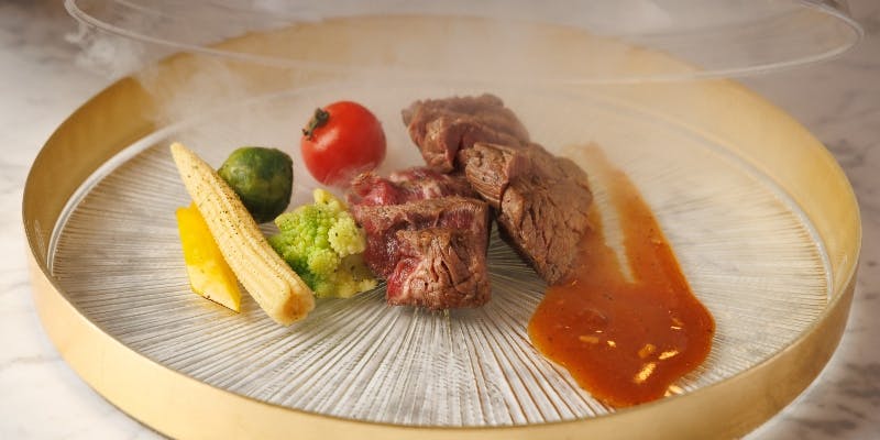 【Cielo】短角牛リブロース×燃えるパスタや牛炙りカルパッチョ含 全7品