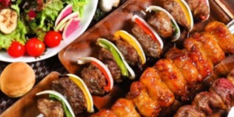 【アルコール食べ飲み放題コース】15種類シュラスコ食べ放題とサラダとカレーがついたコース