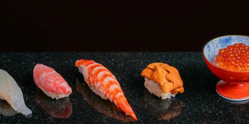 【厳選寿司13貫と選べる焼き物コース】寿司13貫・季節の肴 一品・選べる炭焼きなど全5品