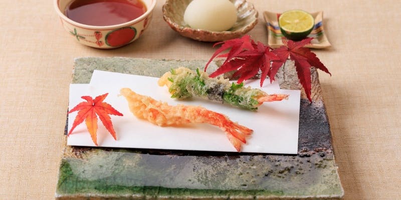【うらかみ特選おまかせディナーコース】おまかせ天ぷら一式、かき揚天丼または天茶または天ばら等
