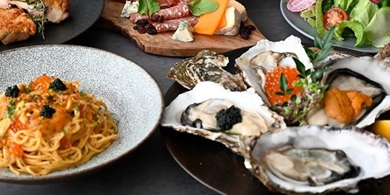 【オイスタースタイル生牡蠣食べ放題】オイスターコース全6品＋2時間飲み放題