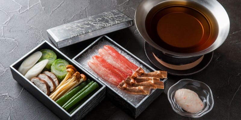 【個室確約】本ズワイ蟹使用～蟹しゃぶ会席～季節の揚げ物など全6品