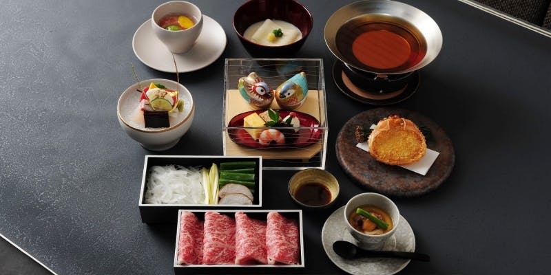 【鹿児島黒豚出汁しゃぶ】お祝い・顔合わせ会席＋乾杯ドリンク（全7品）