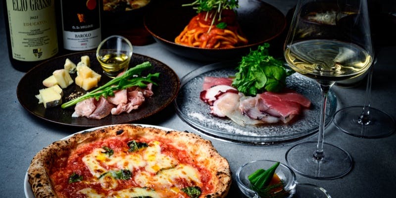 個室確約【スタンダードコース】石窯ピッツァや本マグロ料理を堪能（全8品）＋2時間飲み放題（12月～）