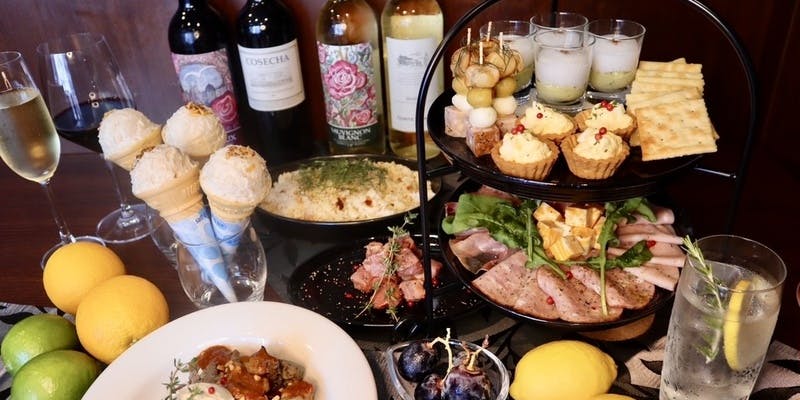 【土日祝限定ハイティープラン】前菜2段スタンド付き12品目6皿＋スパークリングなど100種3時間飲み放題