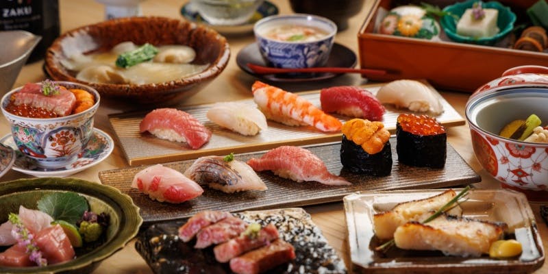 【個室確約】和食×鮨×個室の最上級コース 2時間飲み放題付 15品 ～蓮【HASU】～