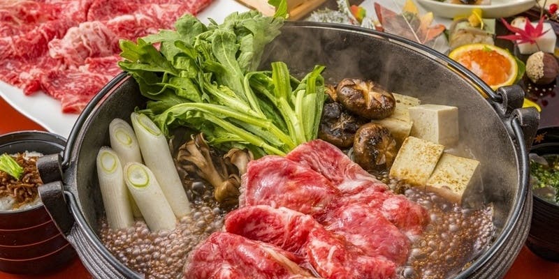 【佐賀黒毛和牛の暖特製すき焼きコース】全6品　お料理のみ