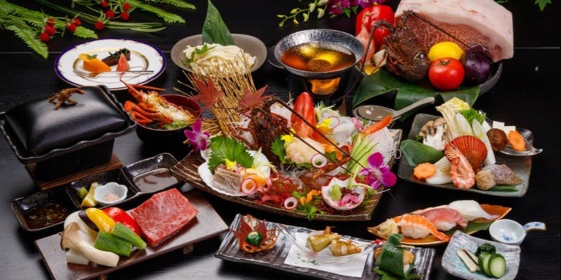 紀伊国2大食材「熊野牛」＋「伊勢海老」　紀州贅沢プラン【薇】