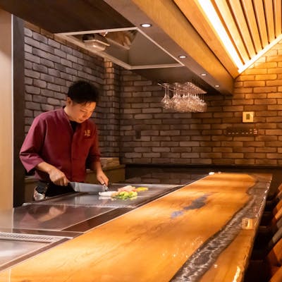 目の前で繰り広げられるライブ調理