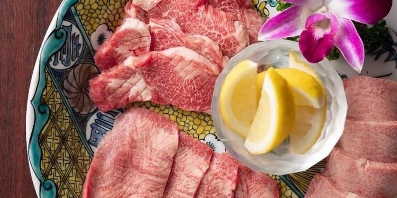 【橙コース】豊洲直送生牡蠣や熟成牛タンの2種備長炭焼き含む逸品揃い 全10品