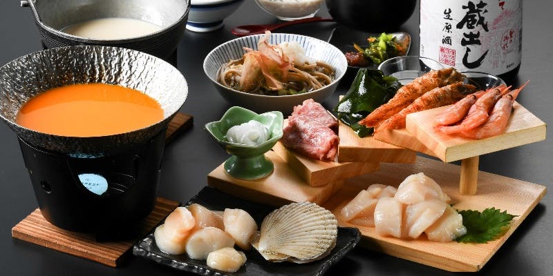 濃厚うにしゃぶと福井の恵みを味わう季節の特撰コース＋ドリンク、デザート付