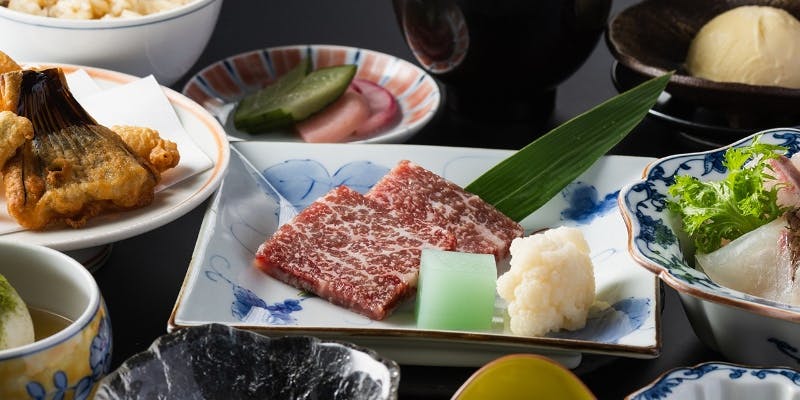 【味わい御膳】季節の先付け・長崎和牛西京焼き・海老・季節野菜 長崎天婦羅など全10品