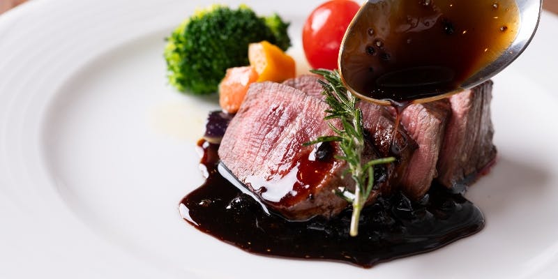 【天橋立マリアージュC】前菜からスープ、丹後産甘鯛や黒毛和牛のWメイン全6品