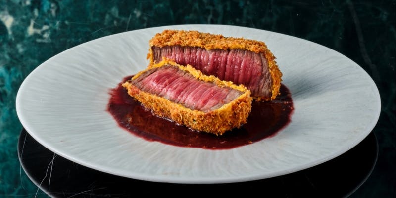 【オーシャンコース】厚切牛カツ 赤ワインソース ミートソースパスタ全6品 乾杯スパークリング付＋飲み放題