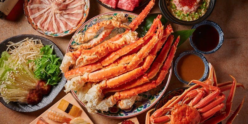 タラバ蟹＆神戸牛すきしゃぶ＆特撰寿司食べ放題コース　約70種類　