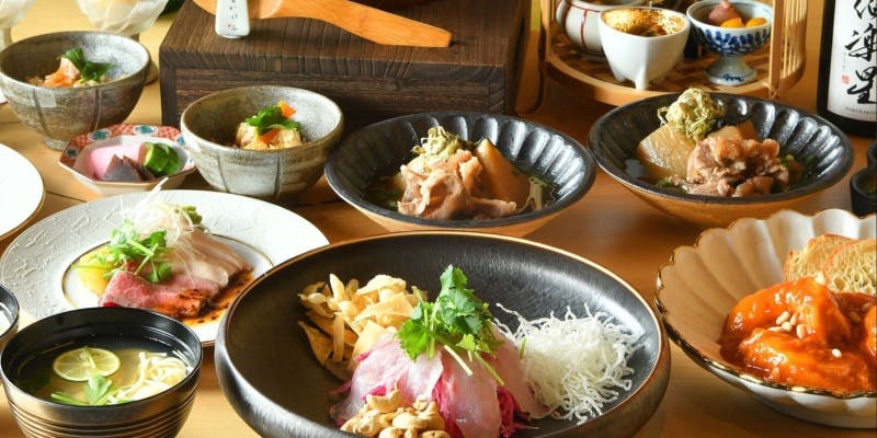 【か・け・ふコース】中華風刺身や厳選おでん、鶏土鍋ご飯など＜全8品＞＋2時間飲み放題付き