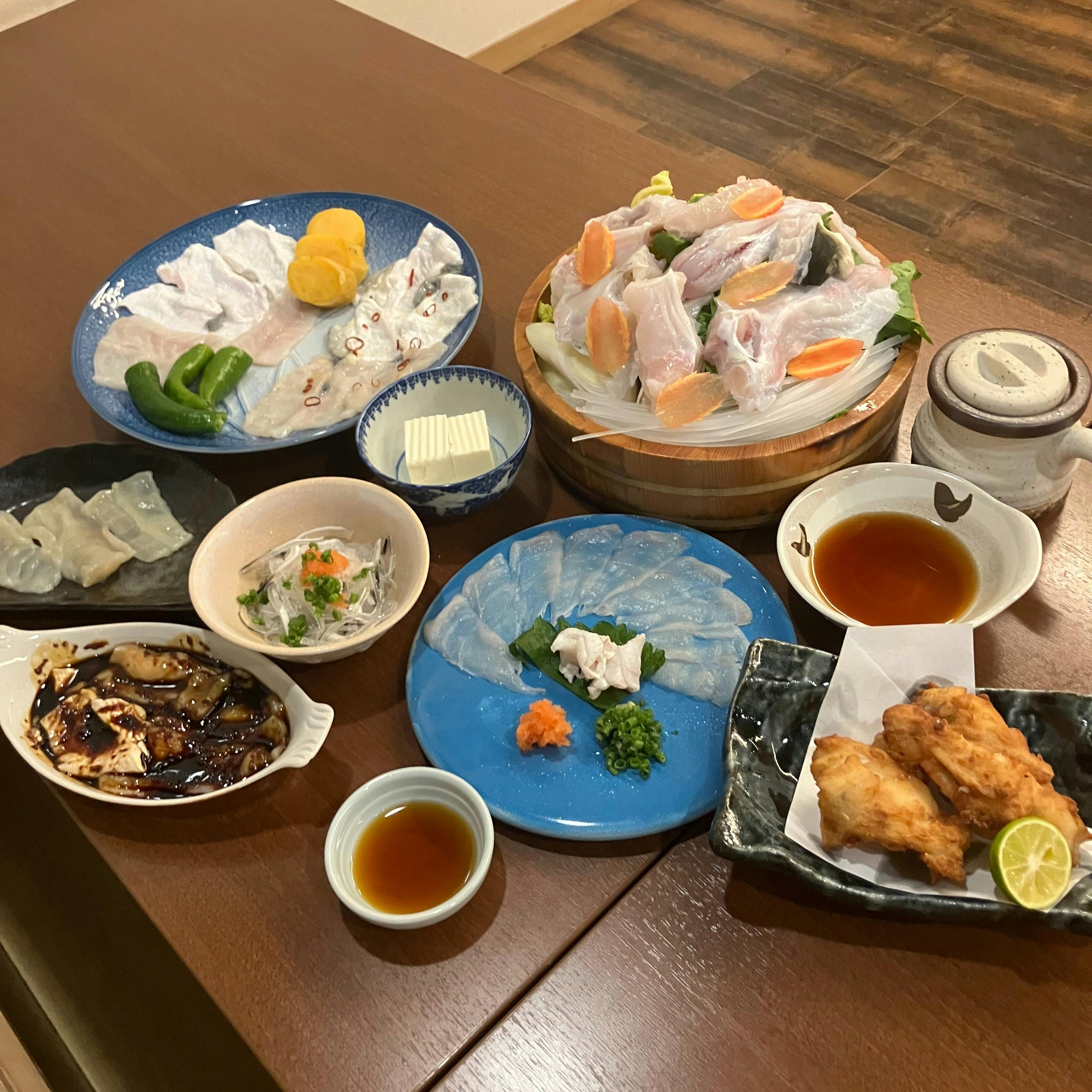 新鮮なふぐを使った多彩な料理