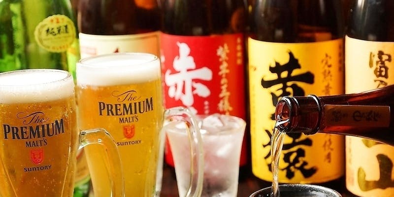 【単品飲み放題】生ビール×厳選日本酒×ワイン等＋3時間飲み放題（土～木限定）