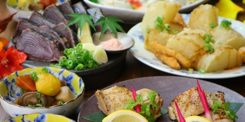 【梅コース】カツオ×紀州うめどりの藁焼き/全7品＋2H飲み放題