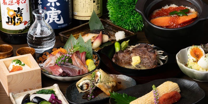 【飲み放題】うなぎ大葉チーズ春巻や鮭いくら土鍋ご飯など全9品