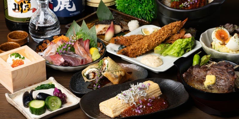 【飲み放題】有頭エビフライアボカドタルタルや地鶏柚子胡椒焼など全9品