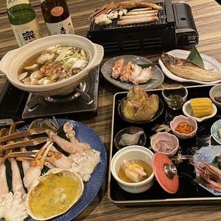 接待や会食に最適な生かにしゃぶしゃぶコース