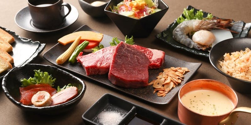 シーフード付き国産フィレ＆国産サーロインステーキコース