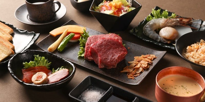 シーフード付きAU産フィレ＆国産フィレステーキコース