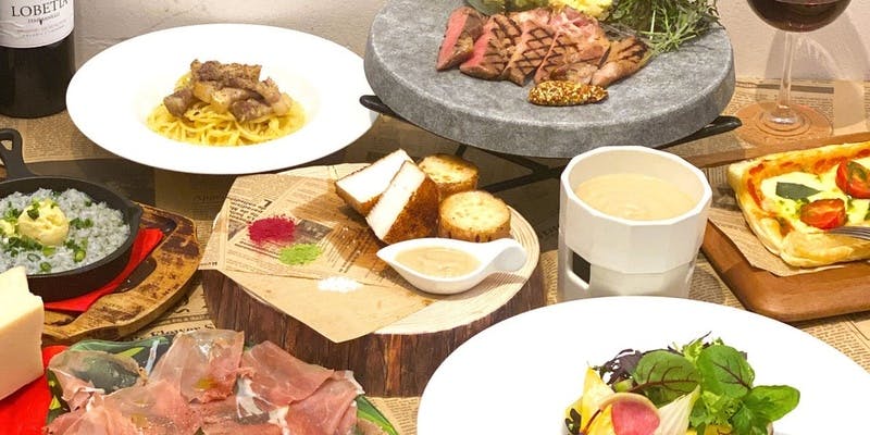 【ベラボッカ堪能コース】飲み放題付！バーニャカウダ、生ハム、カルボナーラ、イベリコ豚など