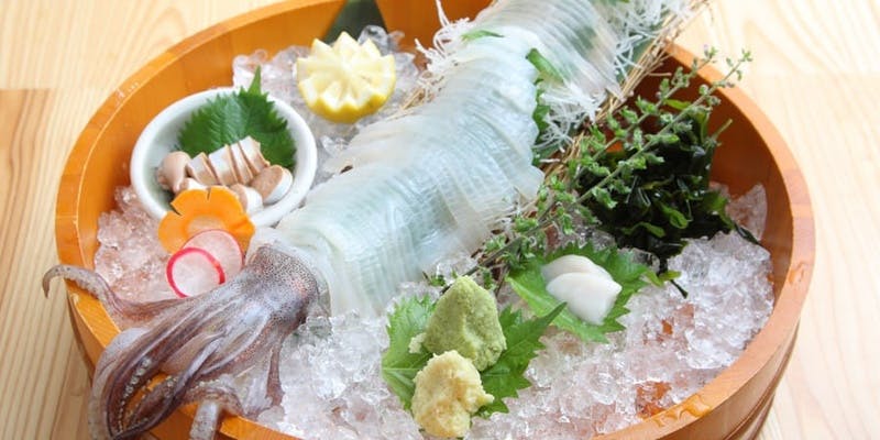忘年会コース　絶品いか刺しと魚がし海鮮料理　2時間飲み放題付き