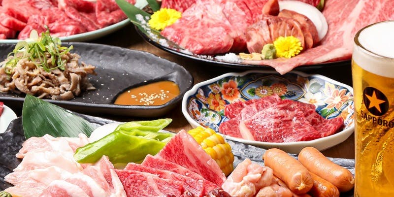 【昼宴会】国産焼肉4種にハラミや生センマイなどお酒によく合うラインナップ